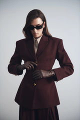 Bellamy Cinched Blazer - Mahogany