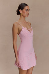 Brullo Embroidery Knit Mini Dress - Baby Pink