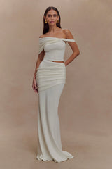 Irene Gathered Knit Top - Ivory