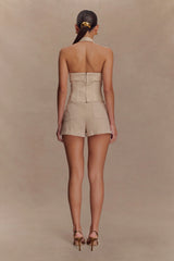 Meadow Denim Corset Halter Top - Stone Wash