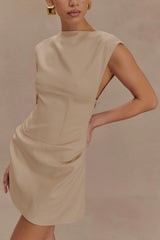 Doris Sleeveless Mini Dress - Camel