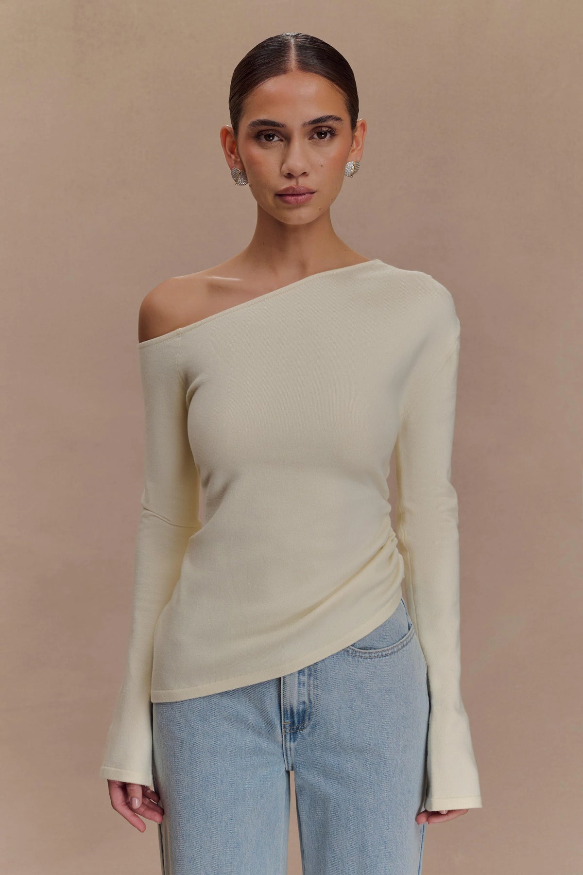 Miles Off Shoulder Knit Top - Ivory