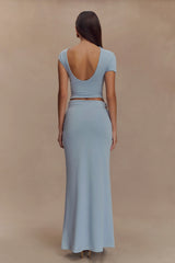 Haven Slinky Twist Midi Skirt - Pale Blue