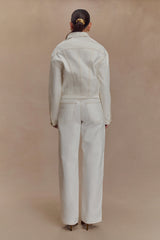 Kirra Cinched Denim Jacket - White