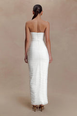 Jianna Strapless Mesh Maxi Dress - Ivory
