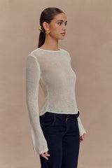 Isabella Long Sleeve Knit Top - White
