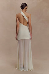 Vashti Cut Out Mesh Maxi Dress - Ivory