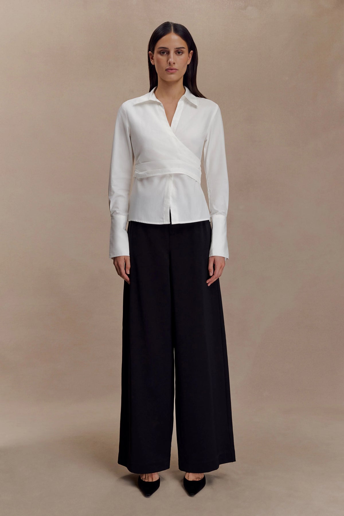 Arlo Wide Leg Suiting Trouser - Black