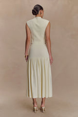 Romaine High Neck Bandage Knit Top - Ivory