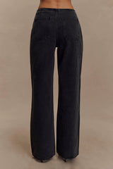 Caitlin Mid Rise Denim Jeans - Washed Black