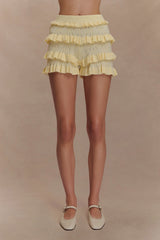 Amy Pointelle Knit Frill Bloomers - Lemon