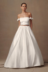 Kelsey Satin Maxi Skirt - White
