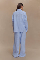 Hansen Oversized Shirt - Blue Pinstripe