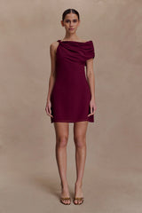 Daisie Chiffon Mini Dress - Wine