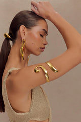 Hyacinth Textured Swirl Arm Band - Gold