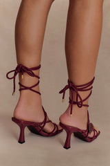 Ezekiel Strappy Sandal Heel - Wine