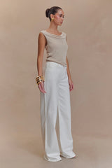 Caitlin Mid Rise Denim Jeans - White