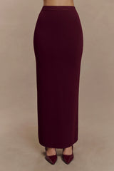 Francisca Mid Rise Knit Maxi Skirt - Merlot