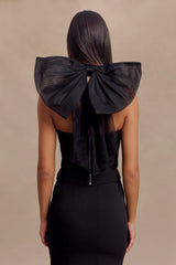 Maryam Tulle Bow Top - Black