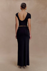 Haven Slinky Twist Midi Skirt - Black