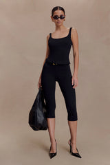Blanca Stretch Crepe Cami Top - Black