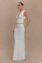 Kerrigan Slinky Ruched Sleeveless Top - White