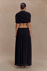 Georgina Chiffon Midi Dress - Black