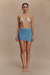Waverley Metallic Knit Mini Skirt - Blue