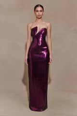 Winston Strapless Sequin Maxi Dress - Plum