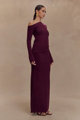 Miles Knit Maxi Skirt - Plum