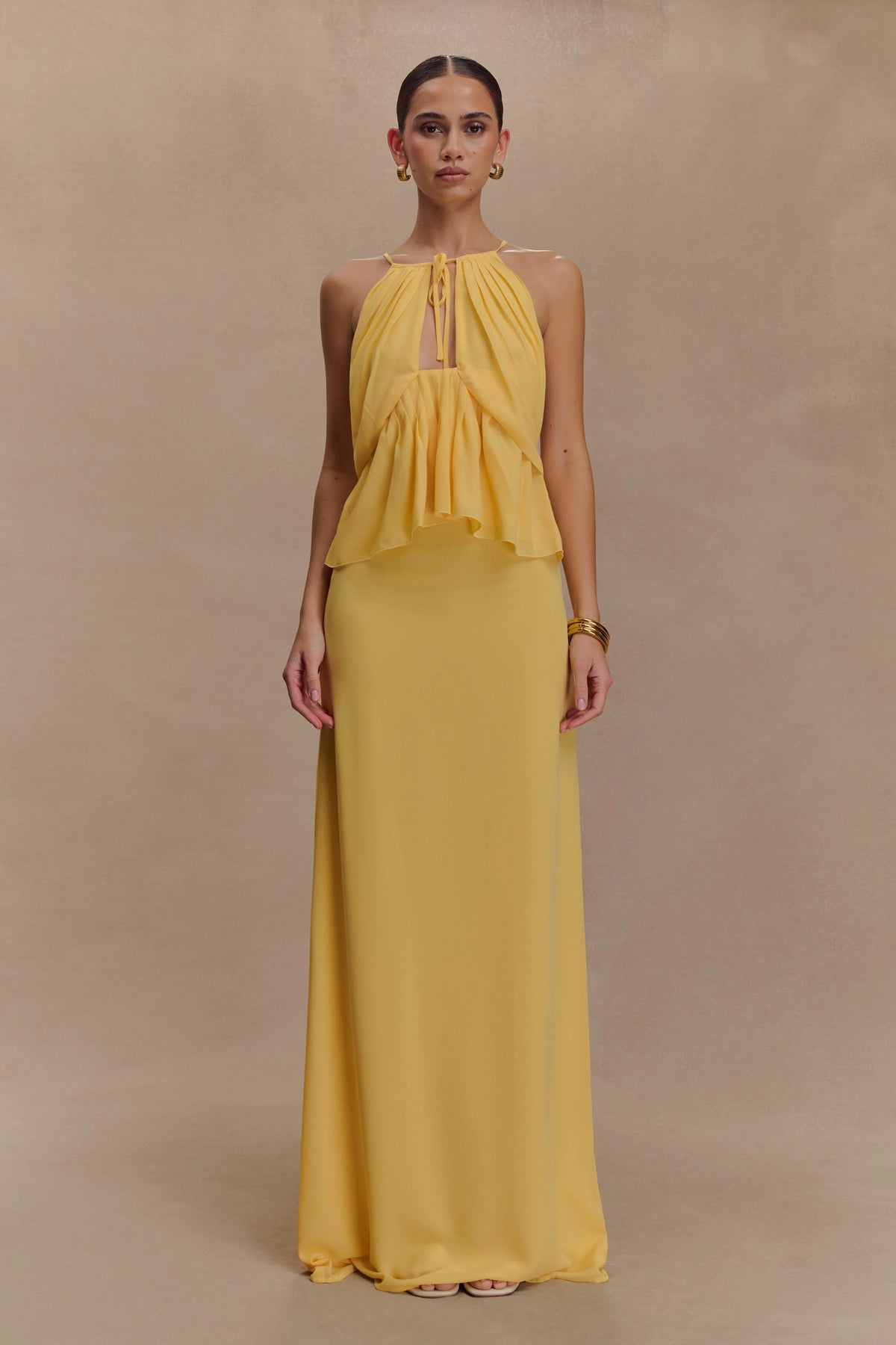 Katalina Chiffon Maxi Skirt - Butterscotch