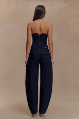 Renata Barrel Denim Jeans - Indigo Blue
