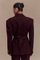 Bellamy Cinched Blazer - Mahogany