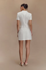 Ciara Linen Mini Skort - White