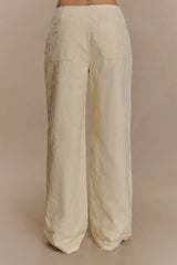 Ebony Embroidered Denim Jeans - Cream