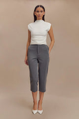 Ellia High Neck Sleeveless Top - White