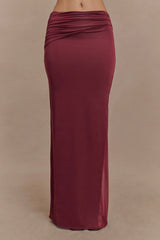 Judy Slinky And Mesh Maxi Skirt - Wine