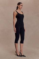 Blanca Stretch Crepe Capri Pants - Black