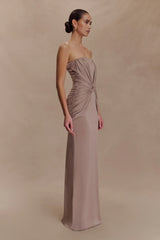 Mirren Strapless Slinky Maxi Dress - Bronze