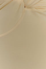 Stella Draped Slinky Maxi Dress - Pale Lemon