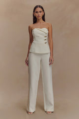 Lindie Straight Leg Suiting Pants - Ivory