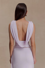 Bridget Slinky Cowl Back Top - Dusty Lilac