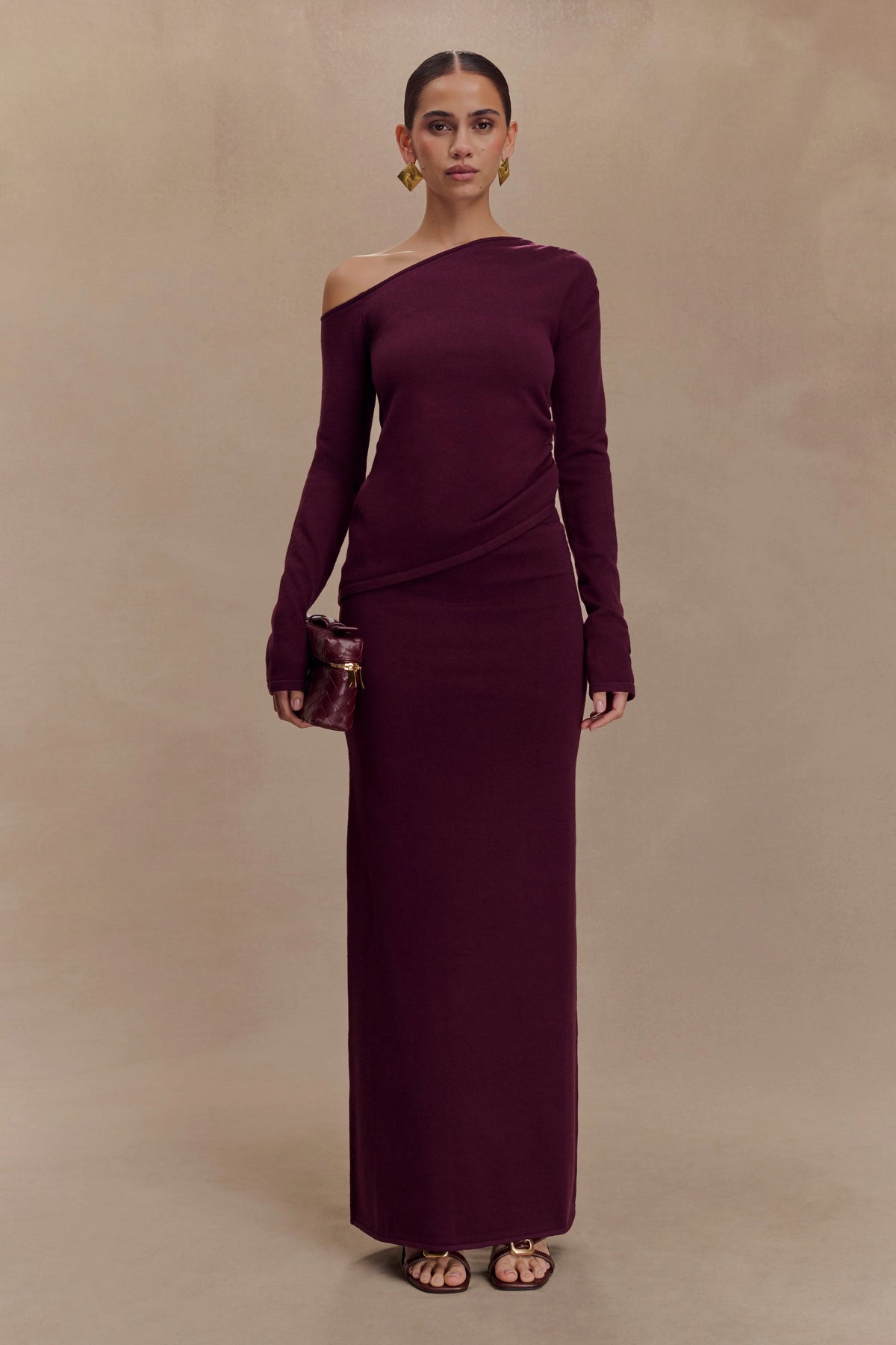 Miles Knit Maxi Skirt - Plum