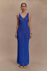 Ari Tape Yarn Knit Maxi Dress - Cobalt Blue