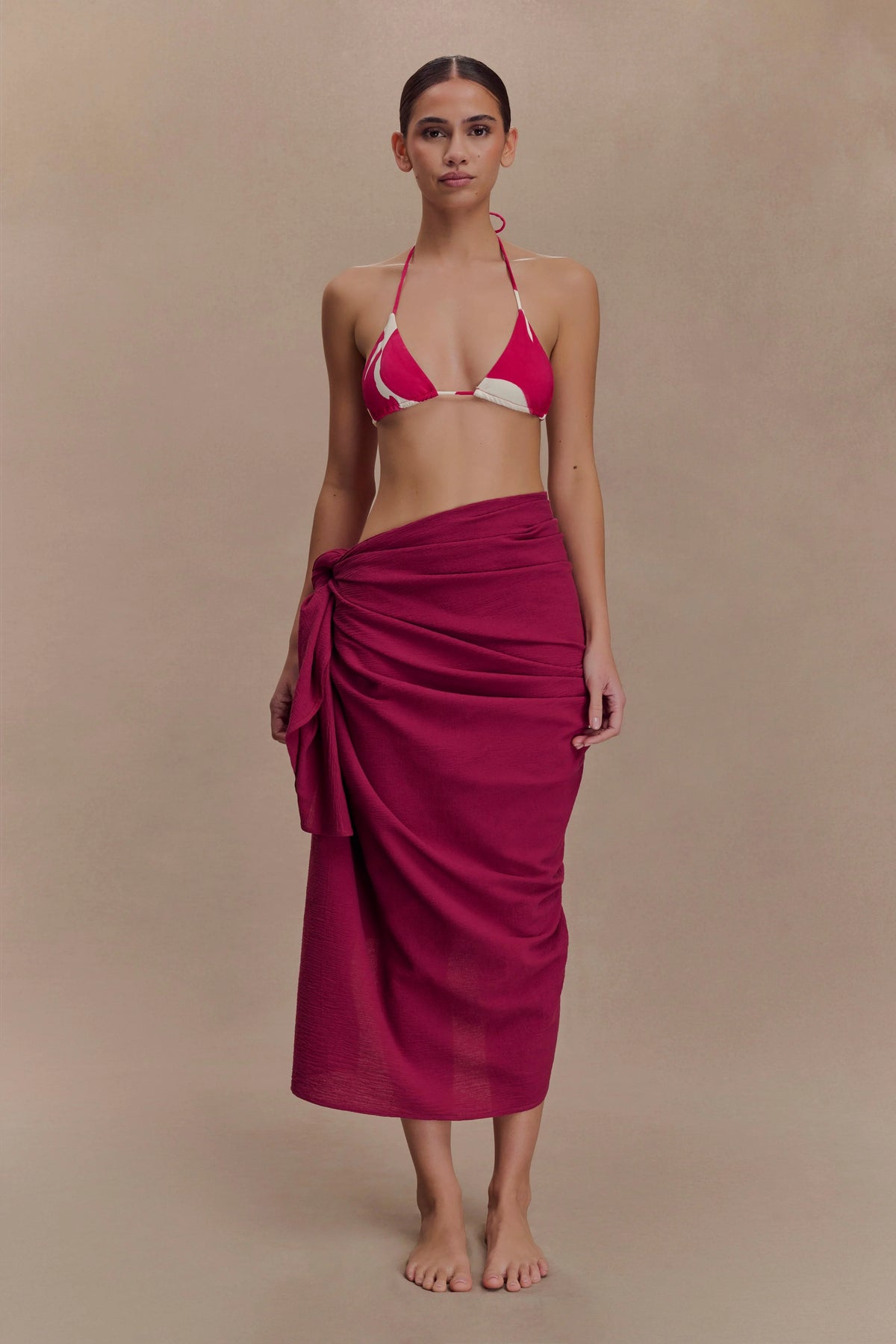 Evie Cotton Sarong - Wine