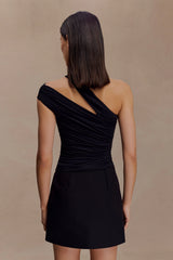 Anna One Shoulder Modal Top - Black