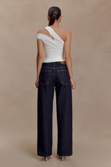 Anna One Shoulder Modal Top - White