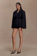 Alden Short Trench Jacket - Black