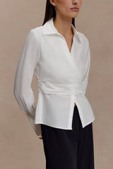Eugenia Wrap Cotton Shirt - White