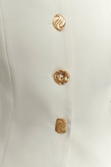 Asia Mixed Button Blazer - Ivory